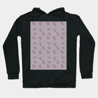 Flying Birds Pattern Violet Hoodie